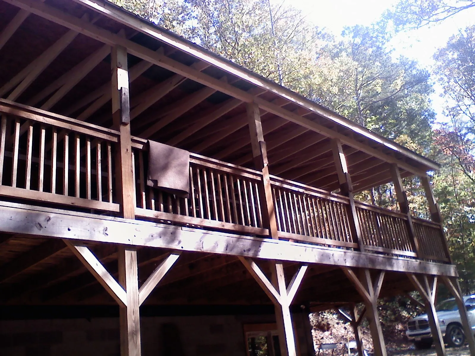 Timber framing under a new elevated porch and deck — Roof Leak Repair in Trent by Roofing Brothers